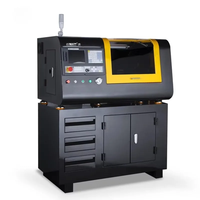 Horizontal CNC Lathe Machine Tool Single Spindle Flat Bed Design for Teaching Classroom Use Black Box Mini CNC Lathe