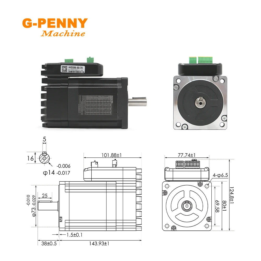 G-PENNY Nema34 6A 7.5N.m Closed loop  Stepper servo motor with driver Servo-stepper motor & drive Hybrid