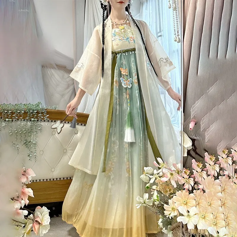 Women's Han Chinese Clothing Fragance Seeking Chest-High Dress Elements Beizi Embroidery Daily New