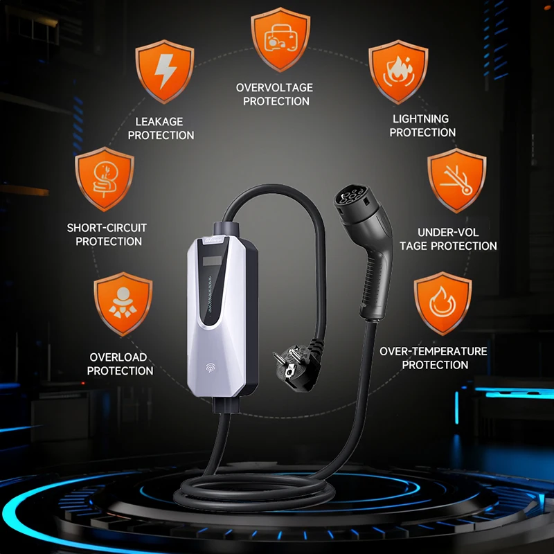 Portable Type 1 Fast Electric Vehicle (EV) Charger Charging Station 22KW High Power Quick Charging for Vehicles