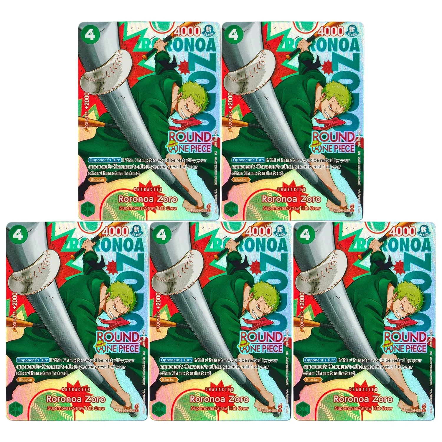 Selbstgemachte Proxy One Piece Round 1 Englische Zoro Baseball Nami Robin Sanji Luffy Usopp Brook Chopper Spiel-Sammlerkarte Spielzeug