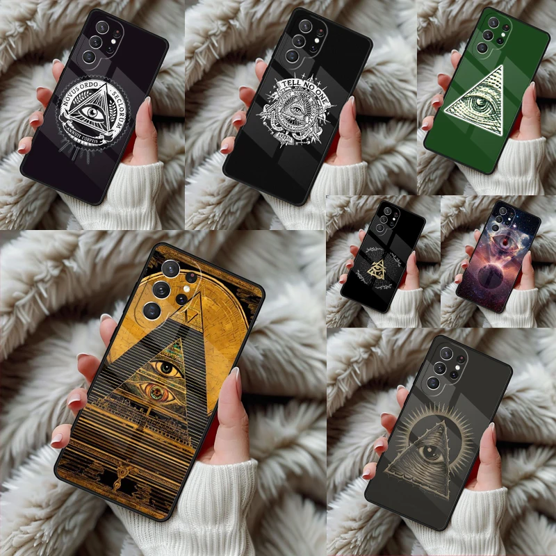 Pyramid Eye Symbol Phone Case For Samsung Galaxy S24 S25 S26 Ultra S22 S23 Plus S21 S20 FE Note10 TPU Cover