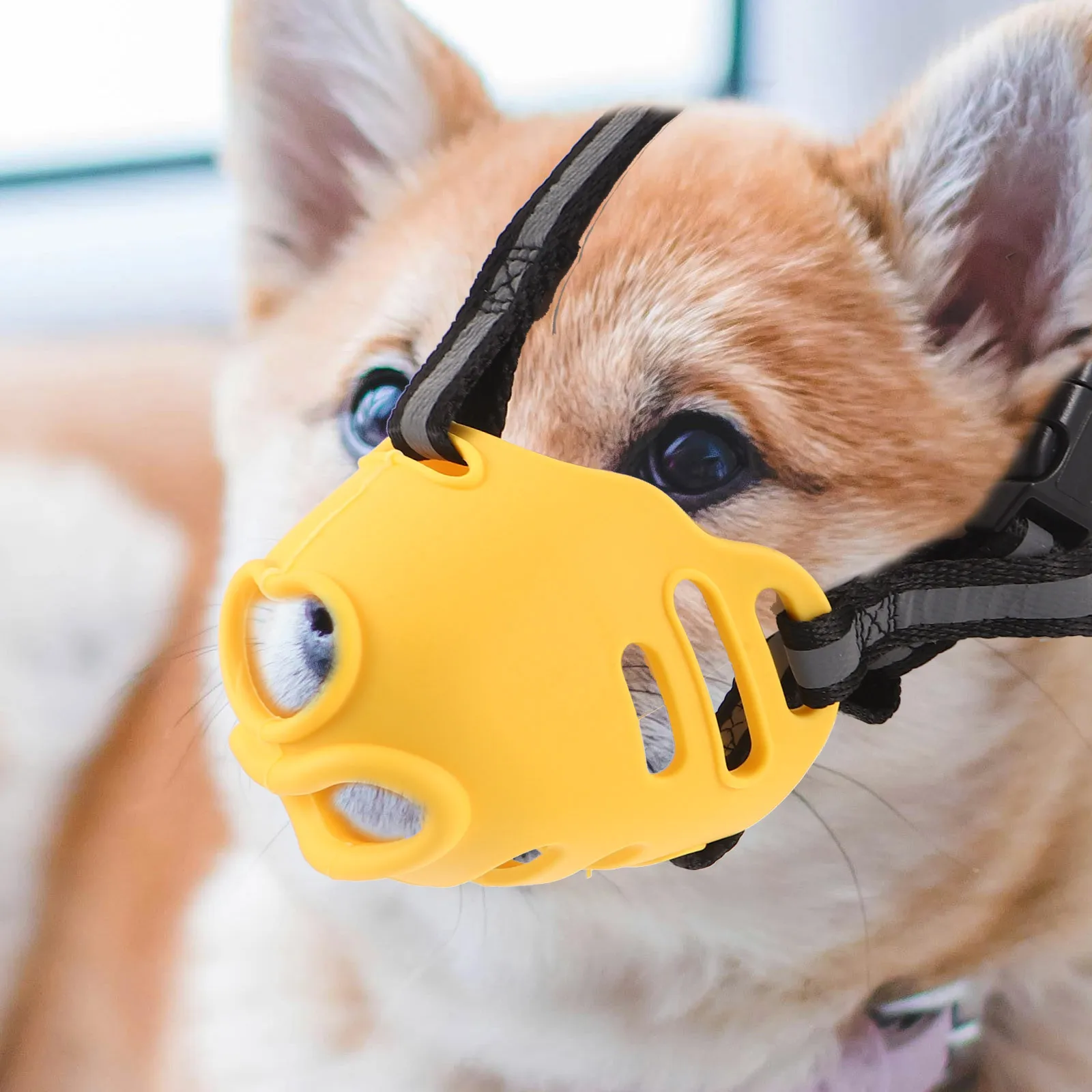 

2pcs Pet Muzzle For Small Dogs Adjustable Breathable Mesh Dog Muzzle Cover Anti-Biting Chewing Prevention Snout Guard For