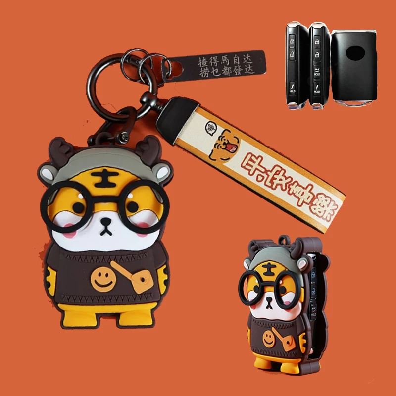 ICAR Cartoon for Mazda 3 6 Cx30 Cx9 Cx5 Cx8 MX5 MX30 X5 X9 Ss30 2 3 Button Smart Remote Car Key Case Cover Keychain Accessories