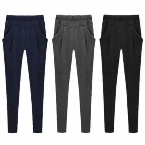 

Женские летние свободные повседневные брюки-шаровары длиной до щиколотки, хлопковые эластичные брюки размера XL, удобный крой, модные молодежные брюки