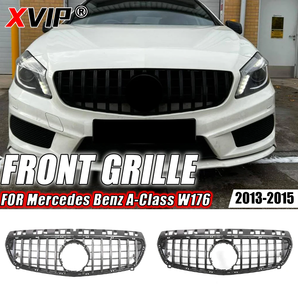 

XVIP Front Black AMG Racing Grille For Mercedes Benz A-Class W176 2013-2015 A180 A200 A250 A45 Chrome GTR Style Bumper Grille