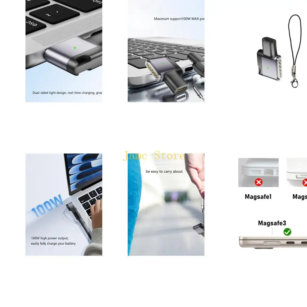 LX0B Premium Metal Type C To 3 Adapter Converter Features 100W Power Transfer Light Indicators and AntiDamage Design