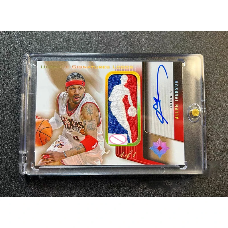 DIY Iverson UD Wooden Box Style Homemade Collectible Card Handwritten Signature Gold Stamped Number Laser Real Clothing Material