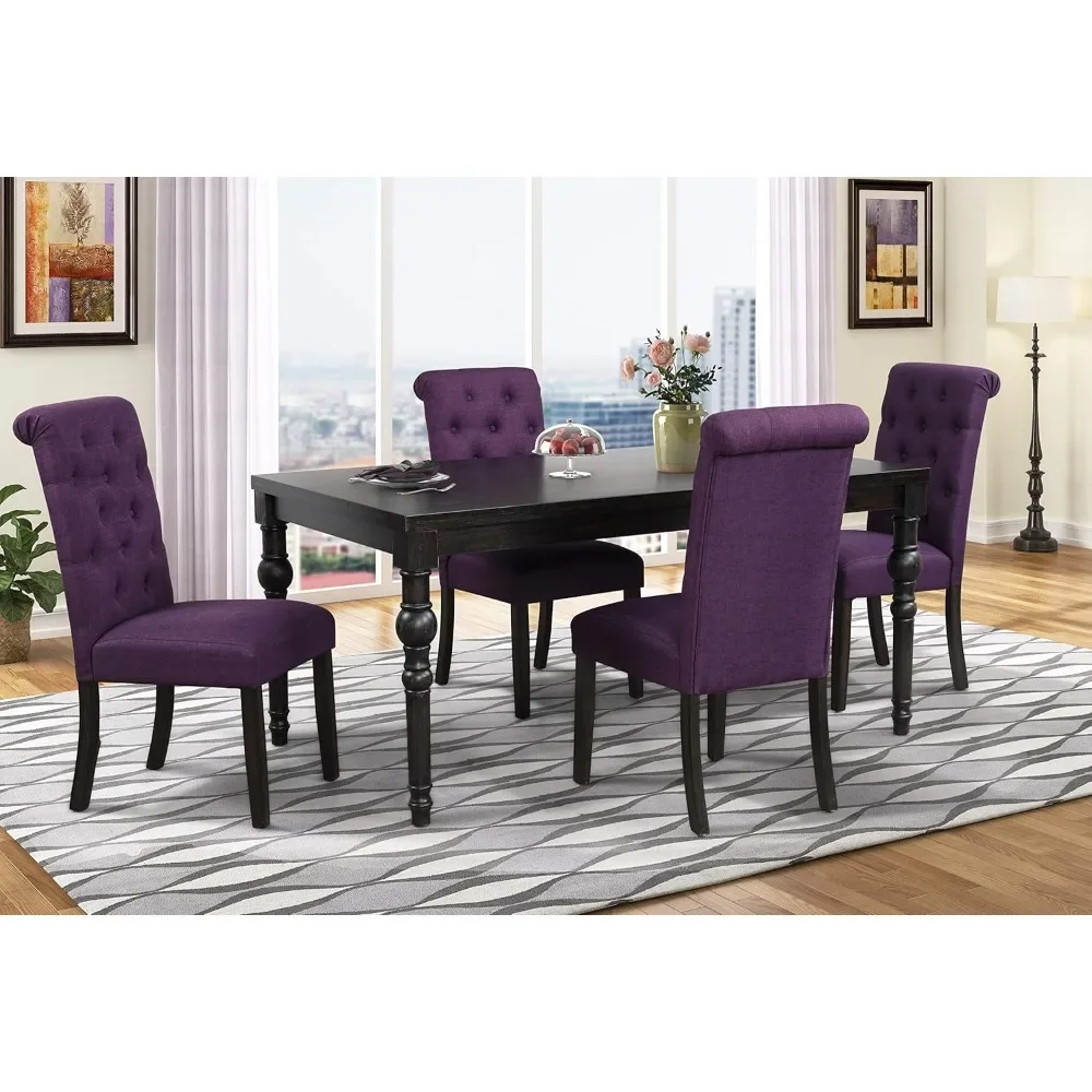 

Urban Style Dark Washed Wood Dining Set: Table and 4 Chairs|