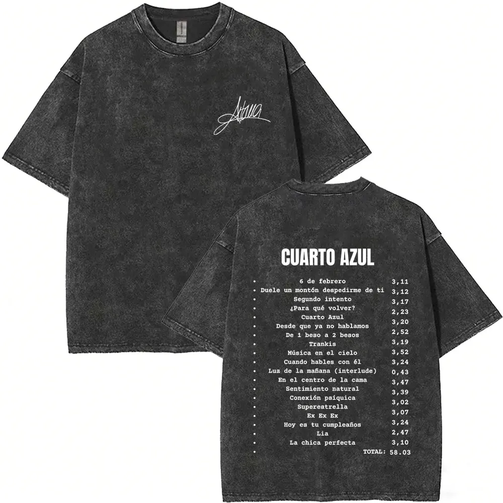 

Washed Vintage Aitana T Shirts CUARTO AZUL World Tour 2026 Merch T-shirt Fans Gift Men Women Fashion Casual Oversized T-shirts