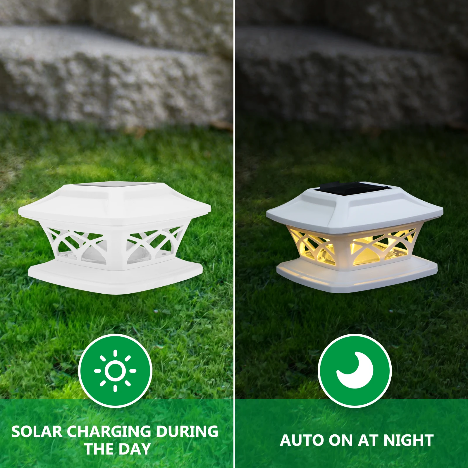 

Solar Post Lights Waterproof Outdoor Post Caps Lighting for Fence Deck Patio Garden Fence Lights Deck Light Garden Decor