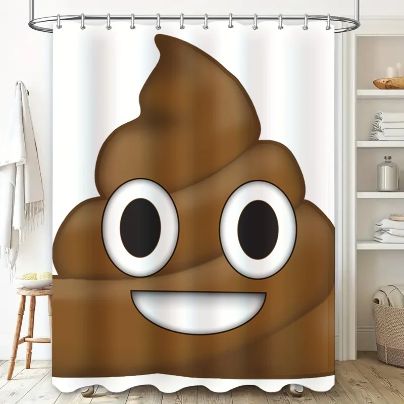 Playful Poop Emoji Shower Curtain: Add a Touch of Humor to Your Bathroom Decor