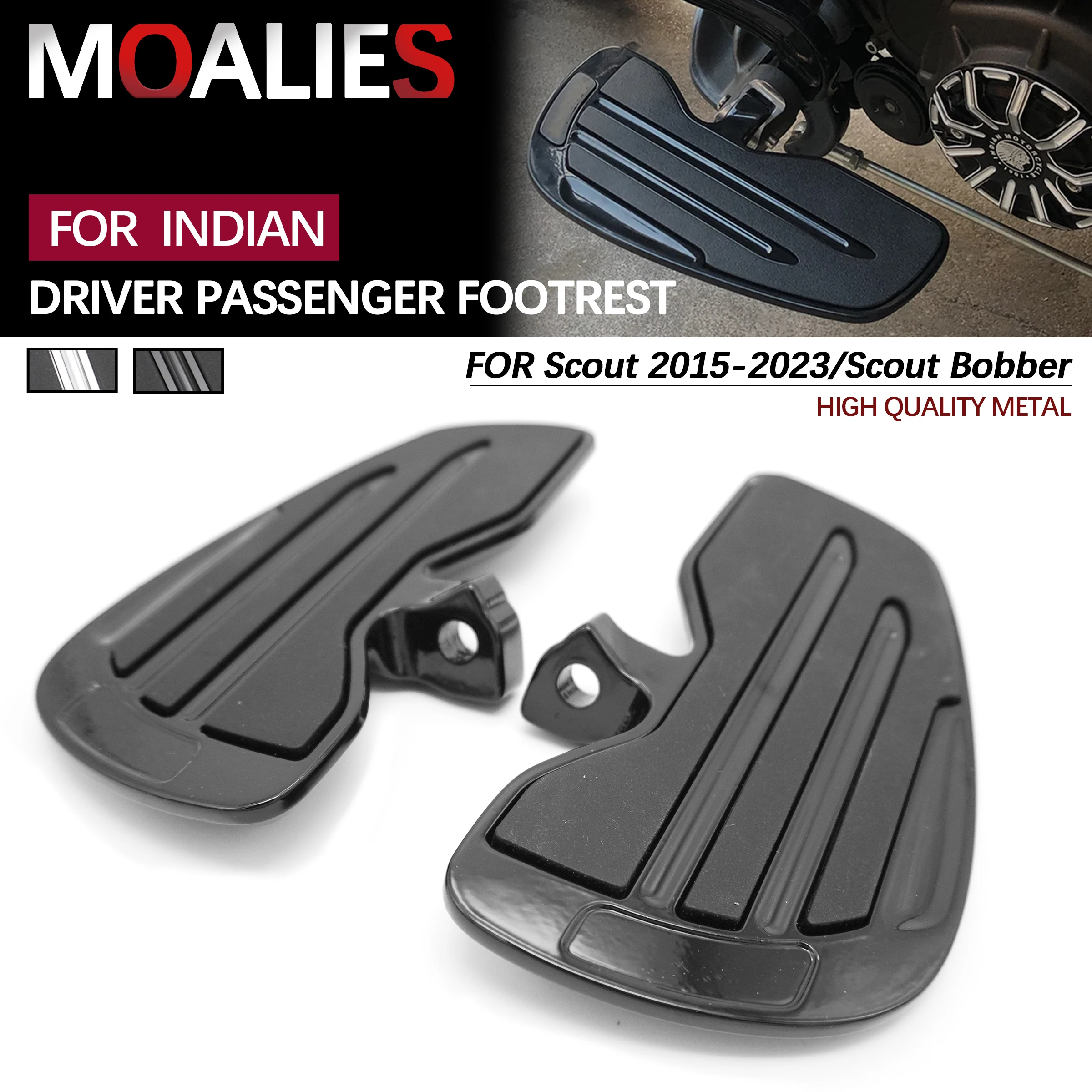 

For Indian Scout Sixty Bobber Rogue Twenty Rider Floorboards Driver Passenger Footboard Front/Rear Foot Rest Pedal Wide Footrest