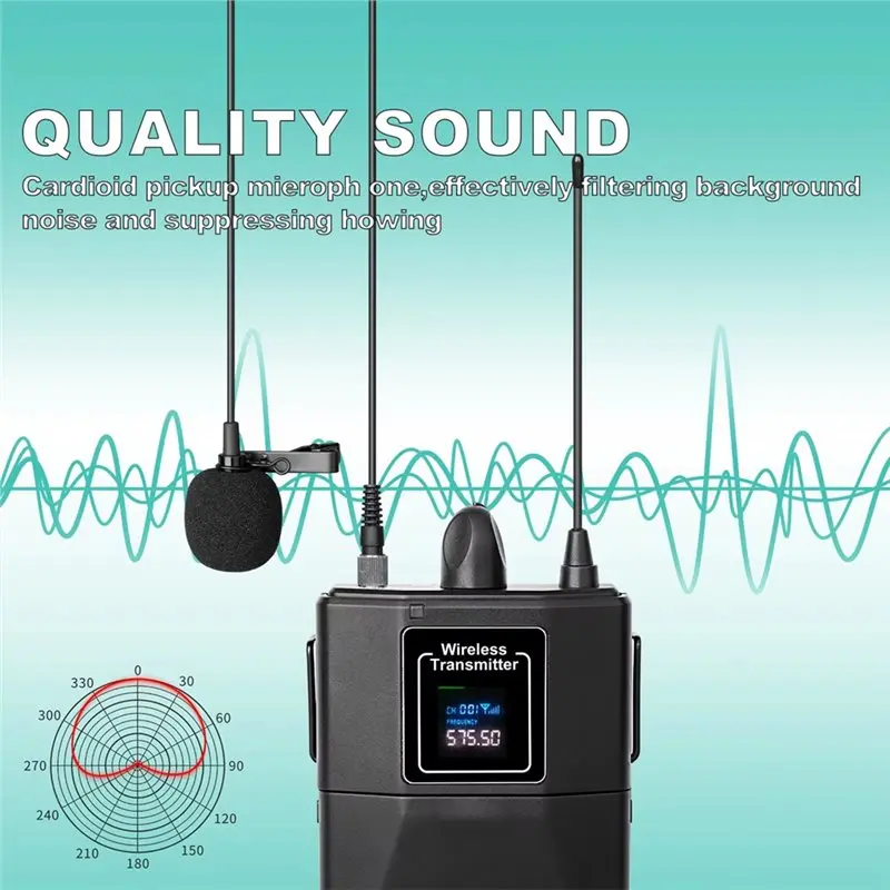 [NEW A09R!】 Dual-Channel Wireless Lavalier Microphone Set Fixed Dual Frequency For Professional For Stage Show Speech Systems