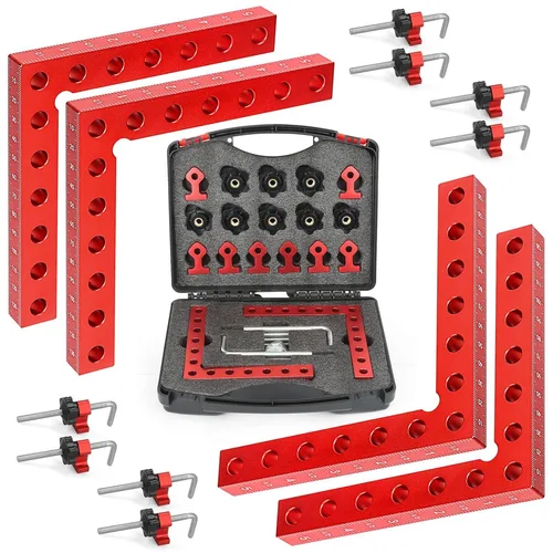 Imagen 2 del producto Abrazadera de esquina para carpintería Abrazadera de esquina de 90 grados Cuadrados de posicionamiento de aleación de aluminio Ángulo recto para herramientas de carpintería