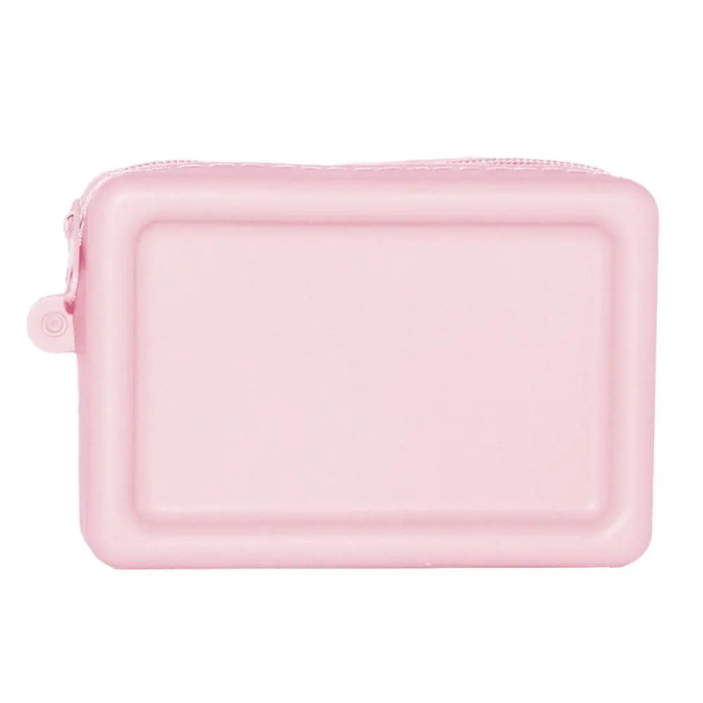 

Vintage Silicone Organizer Cosmetic Bag Waterproof Macaron Color Travel Pouch Smooth Zipper Wallet Coin Purse Women Girls