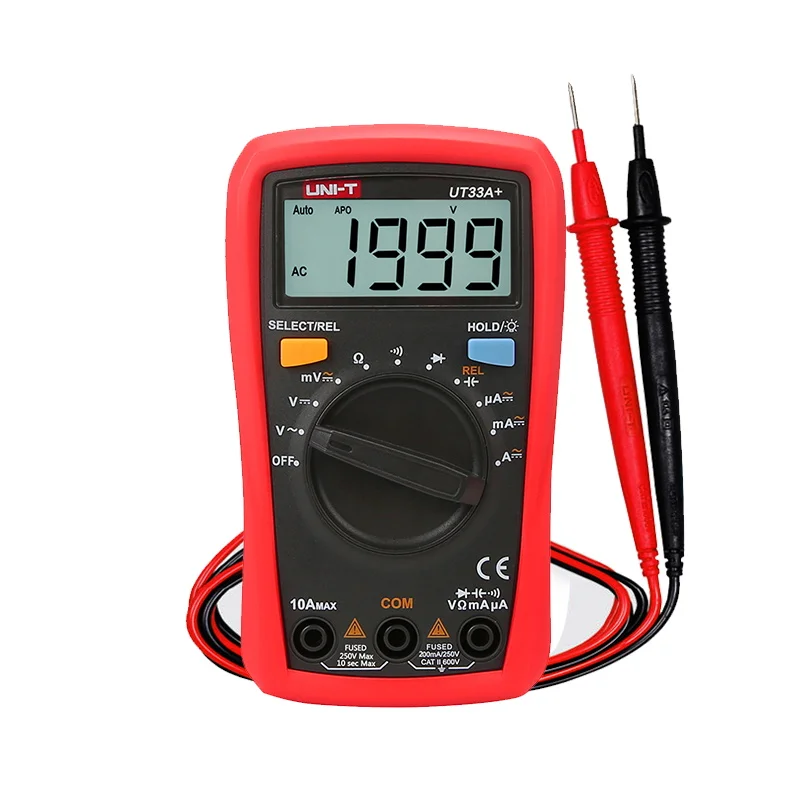 

UNI-T UT33A+ Palm Size Digital Multimeter Tester Backlight AC DC Voltmeter Ammeter Ohmmeter Capacitance Meter Multimeters Tools