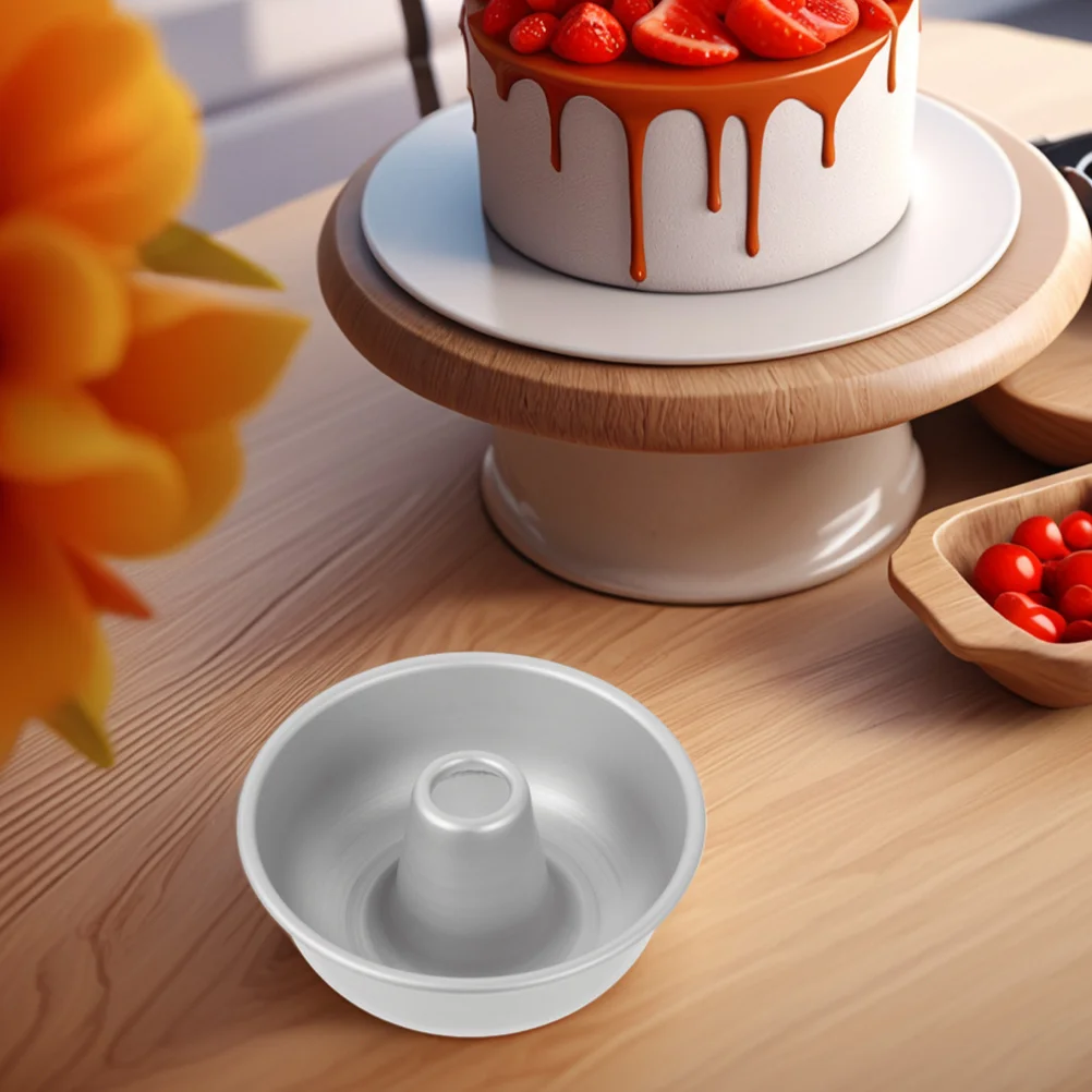 

2Pcs Nonstick Chiffon Cake Pans Round Hole Molds for Easy Release and Versatile Baking Alloy Cake Pan Donut Pan Molds