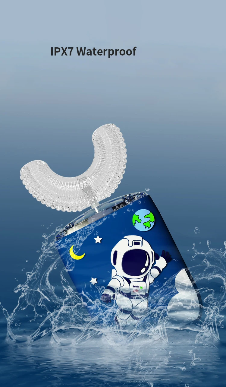 Automatische Kinder-Cartoon-elektrische Zahnbürste U-Typ für Kinder 360 Grad Schallzahnbürste wiederaufladbar Smart Timer wasserdicht – Detail 6