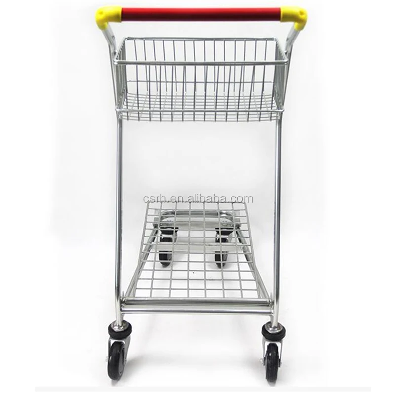 RH-SDB06 720 * 440 * 970 مم عربة تسوق ذات طبقات مزدوجة لمتجر الفاكهة #4