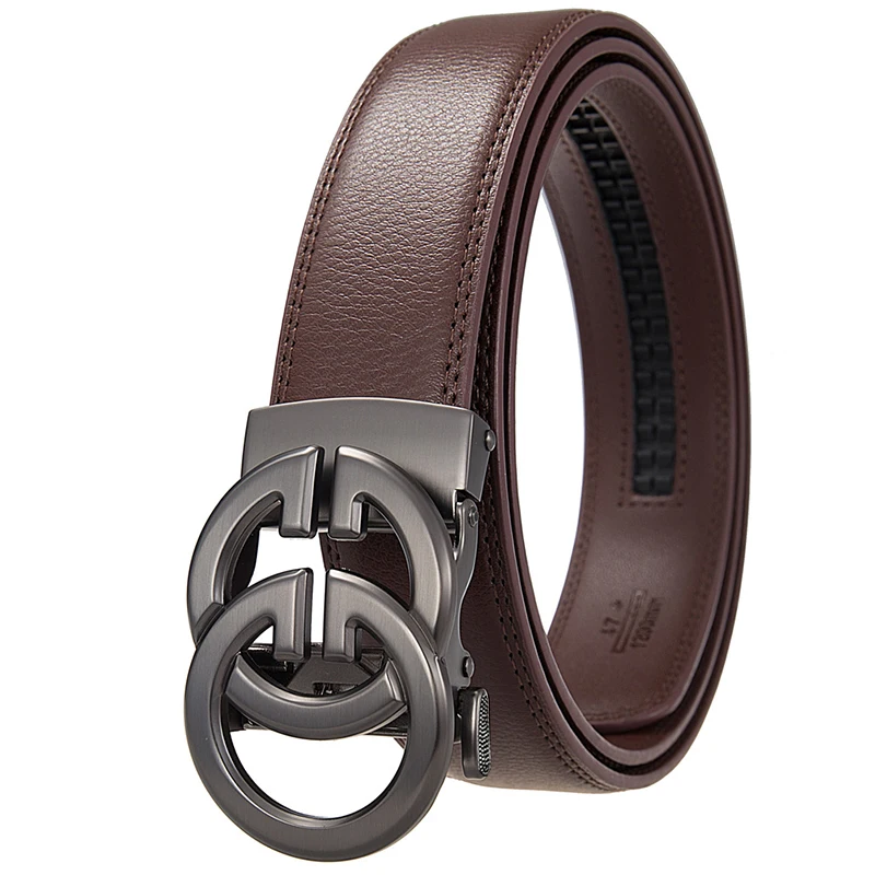 Double G Famous Designer Luxury Brand Men Belt High Quality Genuine Leather Belts Automatic Business Plus Size 170 160 150cm image 3
