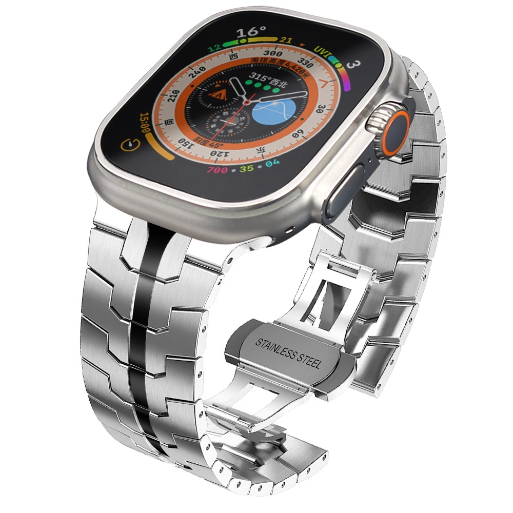 Cinturino in acciaio inossidabile per cinturino Apple Watch 45mm 41mm 40mm 44mm 38mm Ultra 2 49mm cinturino in metallo braccialetto iWatch serie 10 46mm 42mm