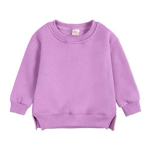 5001 9M-7Y Winter Kids Hoodies Baby Girls Boys Custom Solid Plush Pullover Children Boys Tops Long Sleeves Sweatshirts