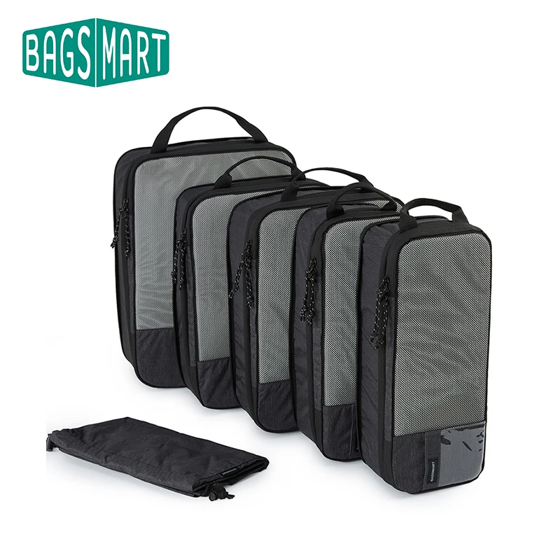 BAGSMART-cubos de embalaje de compresión, Maleta de viaje para hombre, organizadores de embalaje expandibles para mujer, bolsa de viaje para