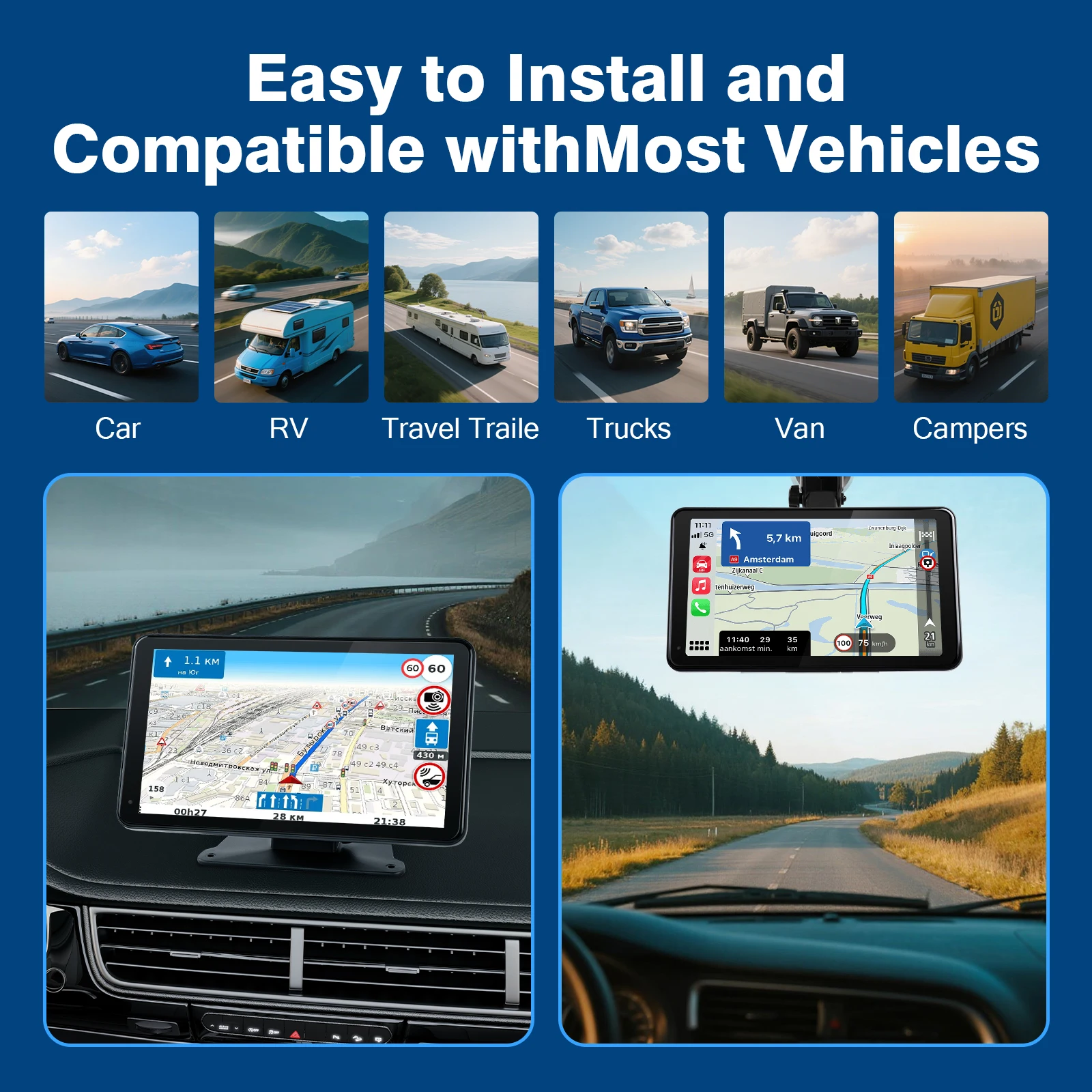 เครื่องเล่นวิทยุติดรถยนต์ Haudio Universal ขนาด 7 นิ้ว เครื่องเล่นมัลติมีเดีย รองรับ Wireless Carplay และ Android Auto เชื่อมต่อผ่าน BT AUX TF FM เครื่องเล่นสเตอริโอในรถยนต์