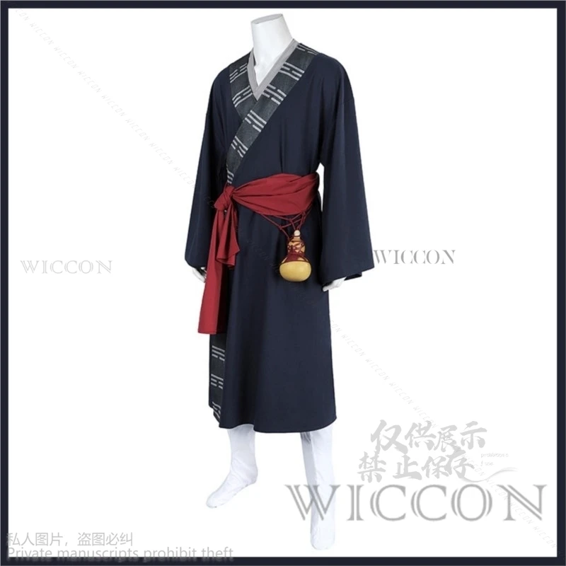 Costume de Cosplay Black Myth: Wukong Mi Taoïste, Perruque, Robe Bleue, Uniforme, Masque, Chaussures, Ensemble Complet, pour Halloween, pour Homme Adulte, Nouveau, 2024