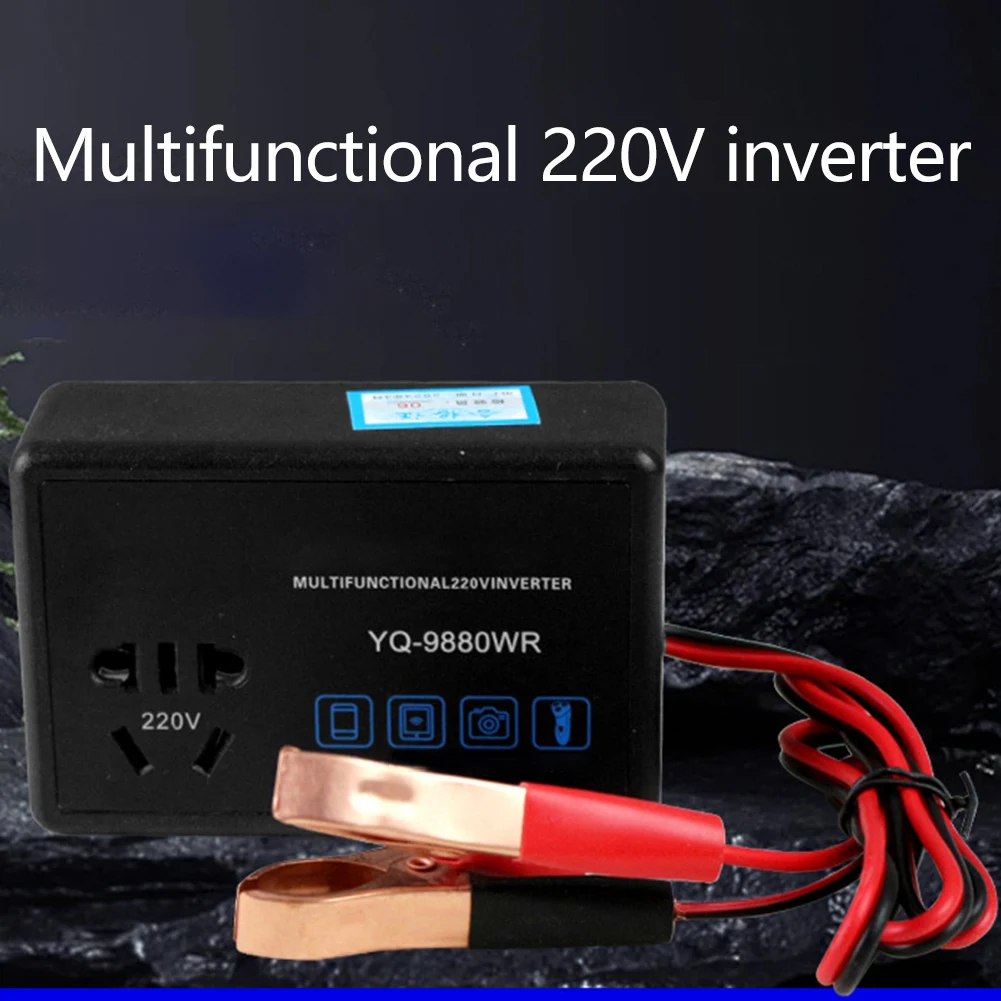 Black Car Power Inverter Car Inverter Charger Practical Design Reliable Performance Direct Battery Installation