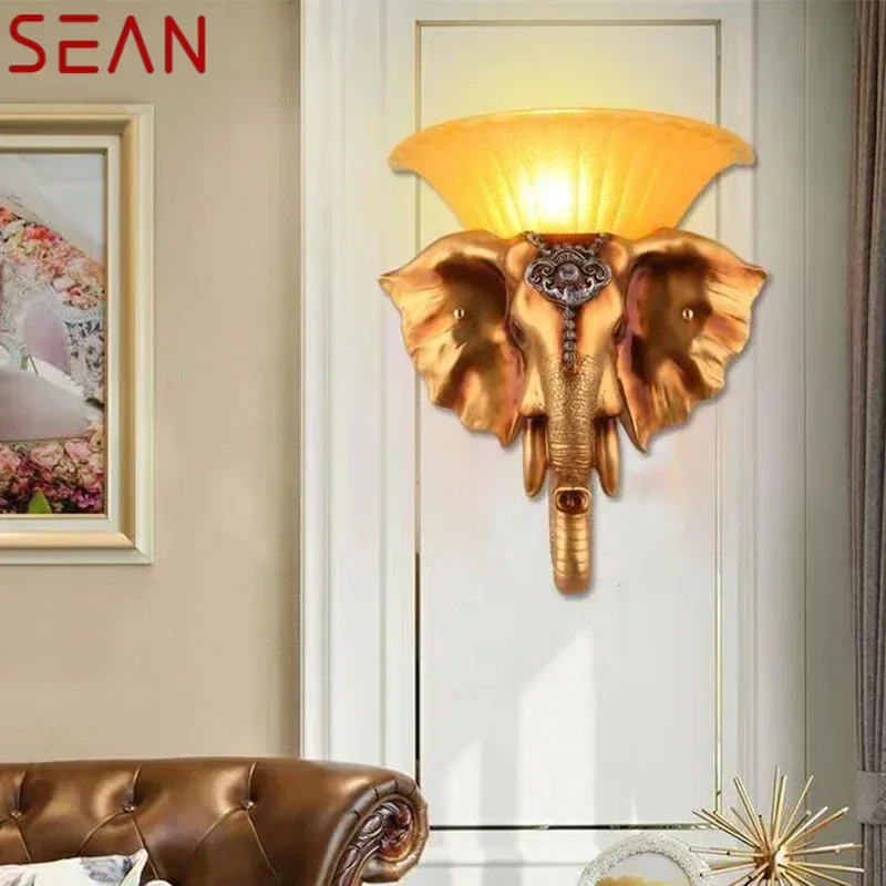 SEAN Contemporary Elephant Wall Lamp Personalized And Creative Living Room Bedroom Hallway Aisle Decoration Light