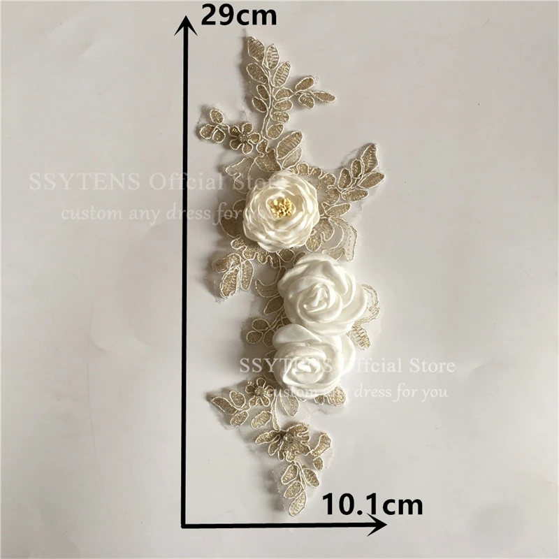 DIY Sewing 3D Decorative Lace Flower Collar Tulle Trim Polyester Garment Accessory For Evening/Party Dress Collar Decoration