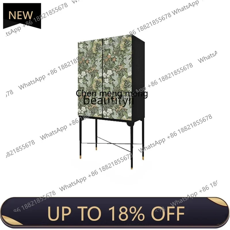 

P178 Wine Cabinet Living Room Shelf Wall Solid Wood American Retro High Leg Low Cabinet Sideboard Cabinet