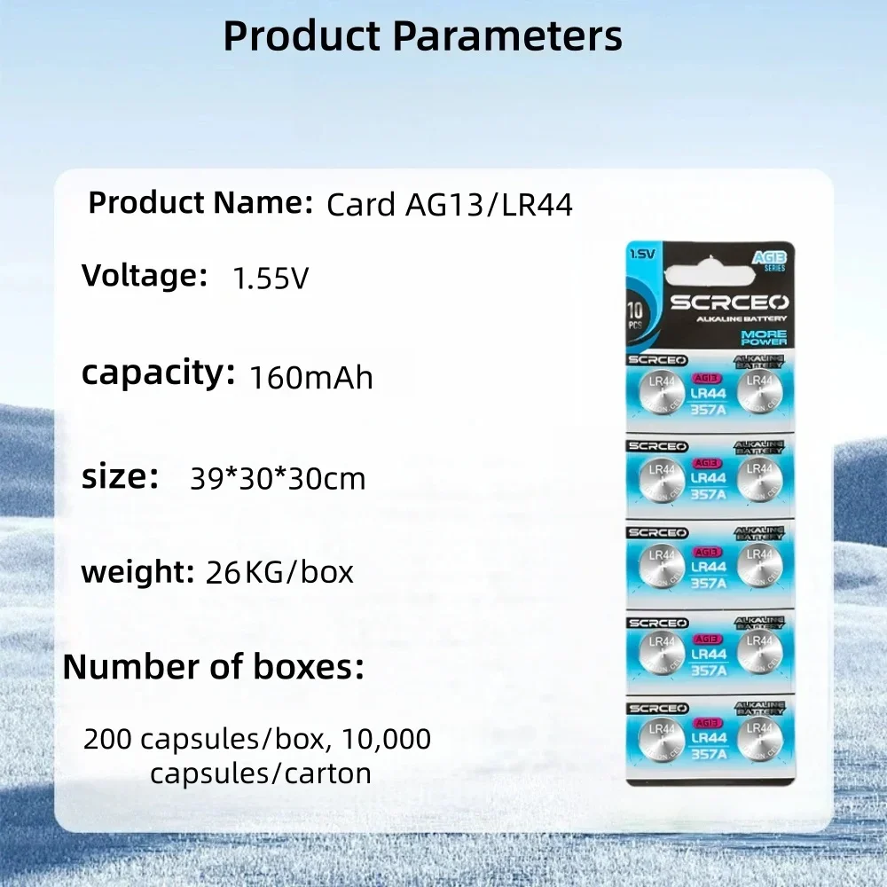 Батарейки LR44 L1154F AG13 SR44 A76, премиальные щелочные батарейки 1.5V, кнопочные батарейки для калькуляторов