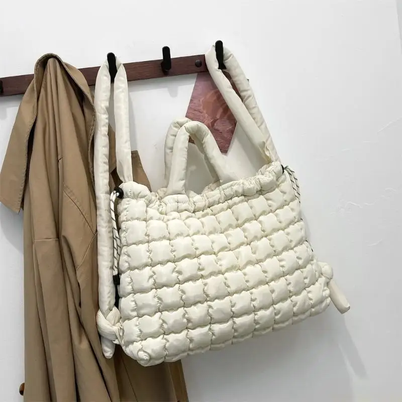 

X90D Стеганая сумка на плечо большой вместимости со шнурком и набивкой, мягкая сумка-пуховик, рюкзак для путешествий, и работы