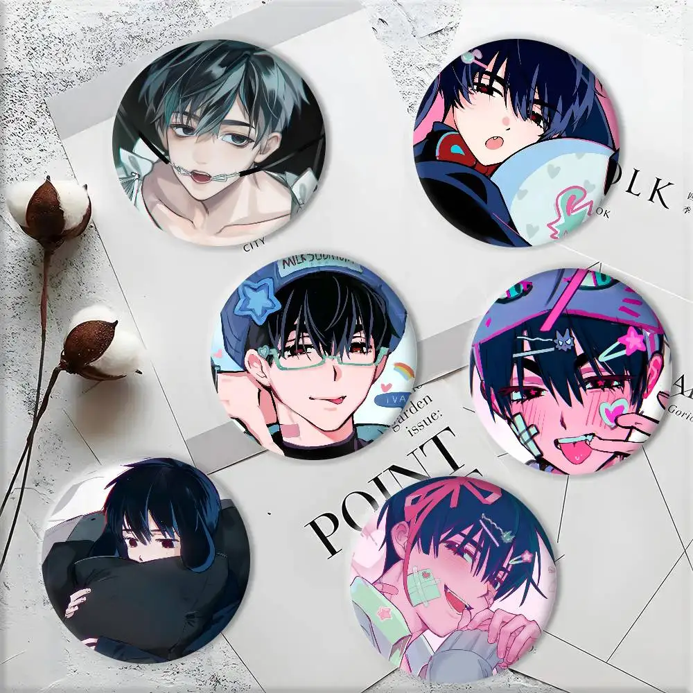 Cartoon Anime Game A-Alien S-Stage Ivan Manga Badges 44 58 75 mm Round Cosplay Pin Bag Decor Fans Collect Friends Gifts Brooch