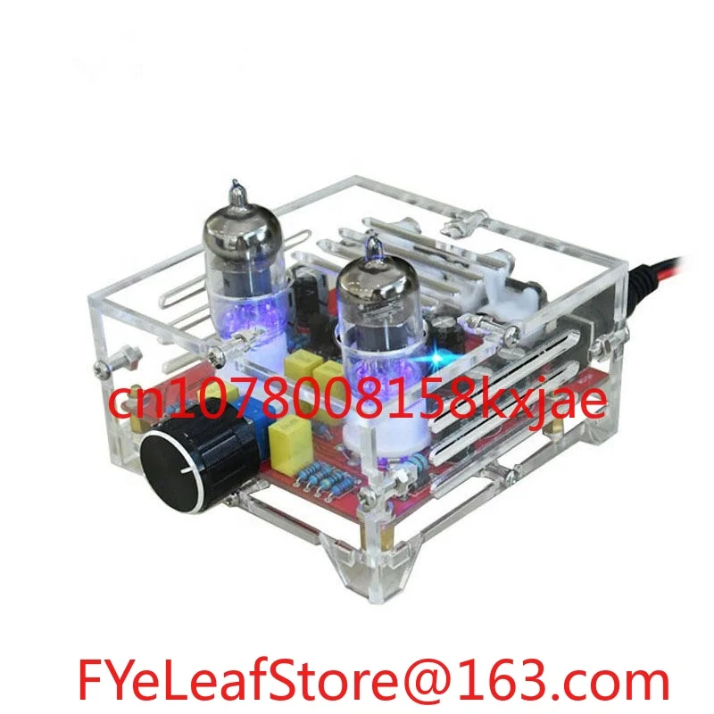 Amplifier Audio Finished Board HiFi 6J1 Class A Bile Duct Preamplifier Amplifier with Acrylic Chassis