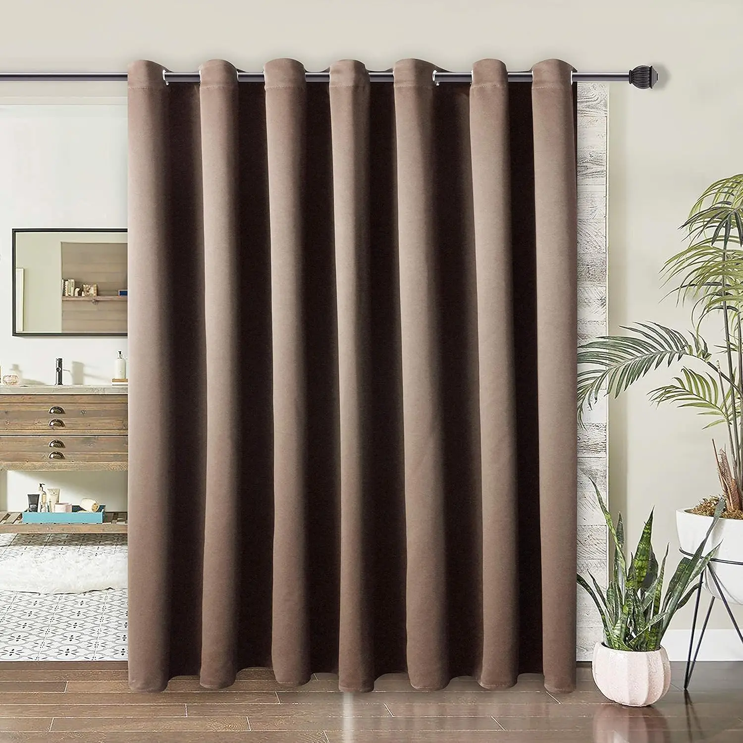 Wontex Room Divider Curtain - Privacy Blackout Curtains For Bedroom Partition, Living Room And Shared Office, Thermal Insulated