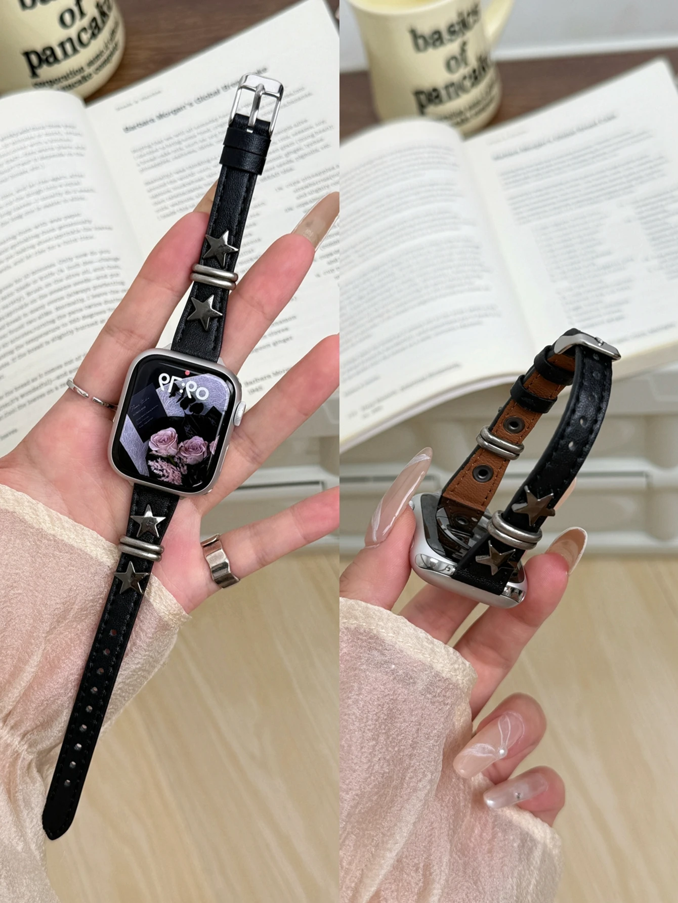 Correa For Apple Watch Band for Women Series Ultra 11/10/9/8/7/6/5/4/3/2 SE Leather Loop 38mm 40mm 41mm 42mm 44mm 45mm 46mm 49mm