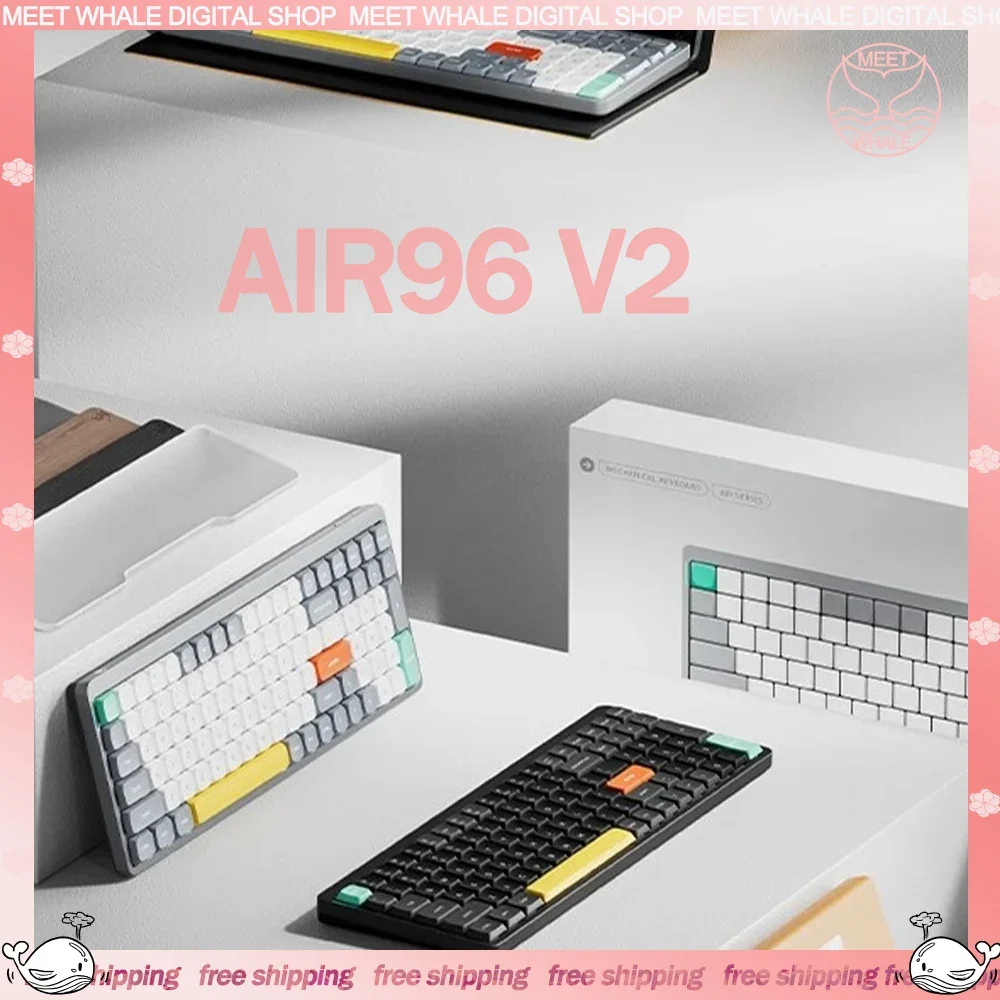 

Nuphy Air96 V2 Mechanical Keyboard 3Mode 2.4G Bluetooth Wireless Keyboard RGB Ultra-Thin Mute Office Gamer Keyboard For Mac Gift