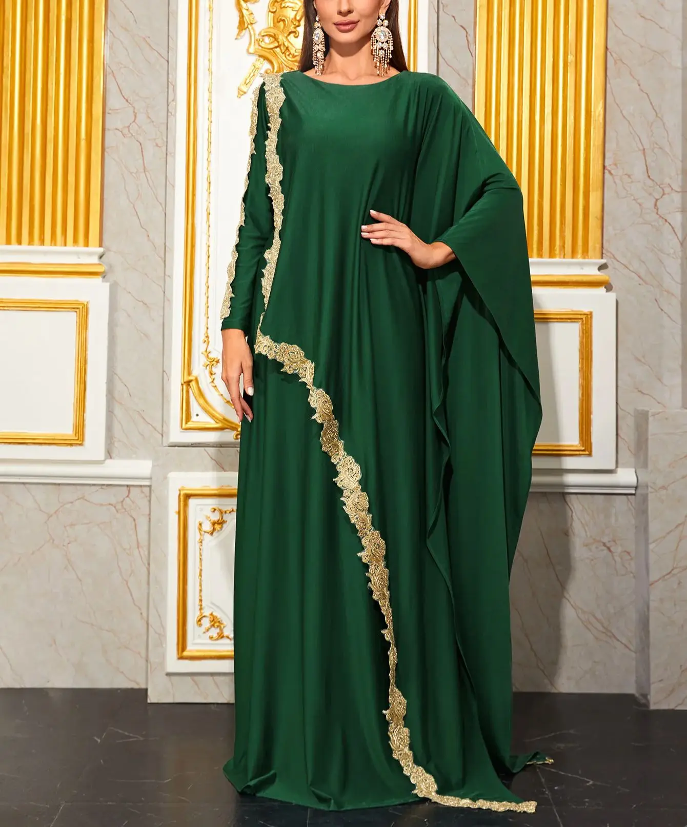 2024 Southeast Asia Abaya Dress Long Dress Elegant European and American Long Banquet Evening Dress Women's Dress Thobe