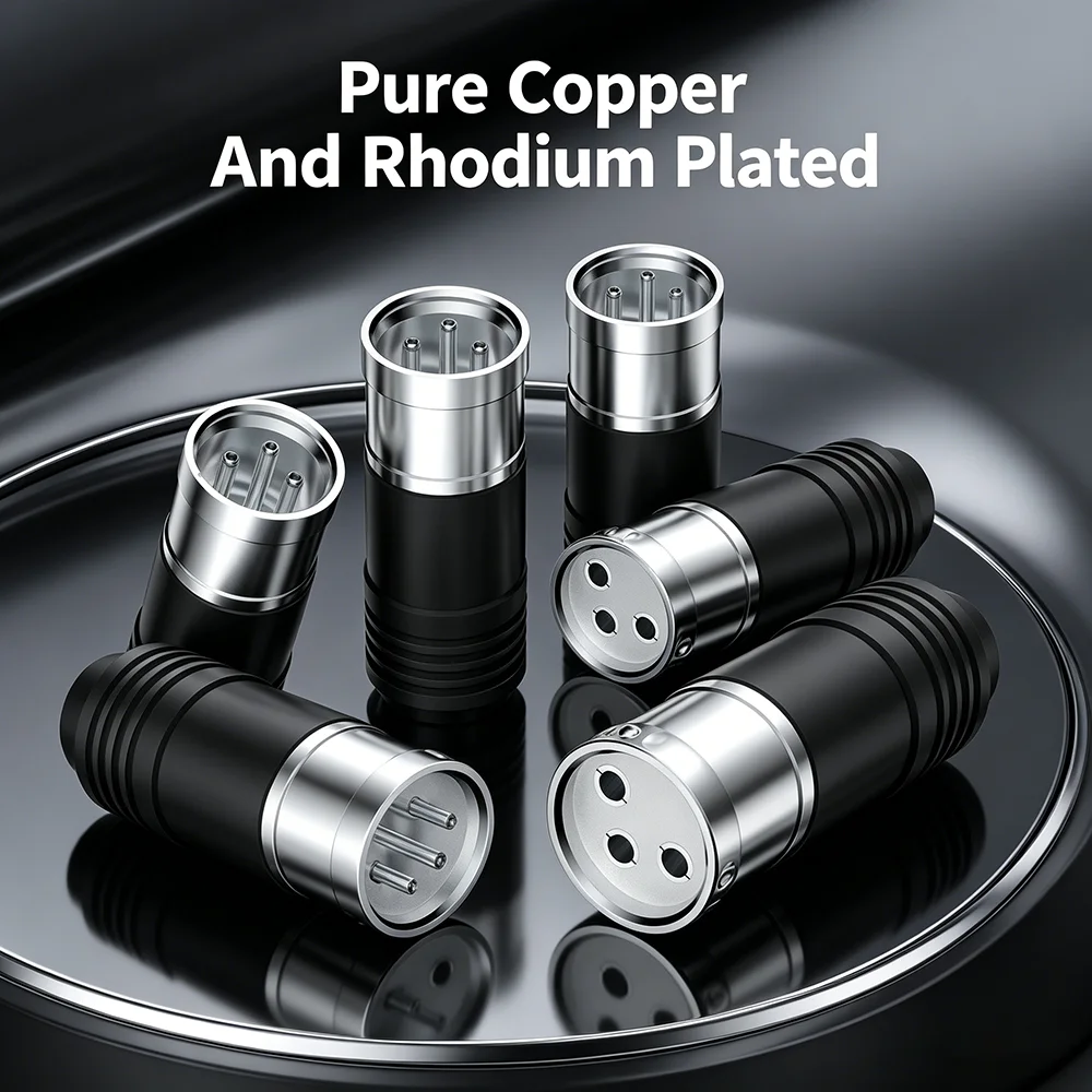 

2pcs / 4pcs High-End 3-Pin XLR Audio Pure Copper Connector | Rhodium Plated Male Female Balanced Plug