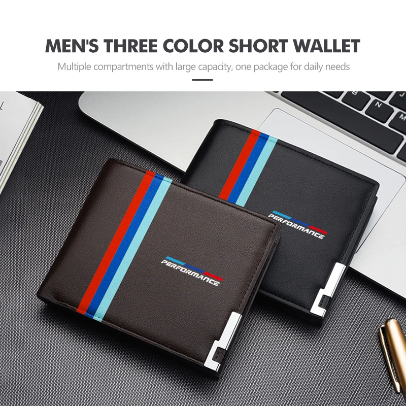 Car Men Wallet Leather Short Card Holder Business Purse For BMW 1 3 5 Series G30 G32 G38 2021 2020 2019 2018 E46 E91