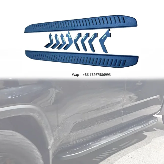 All Black Steel Sports Side Step Running Board 2PCS for 2007-2013 2014-2021 2022+ with Easy Screw Fixing