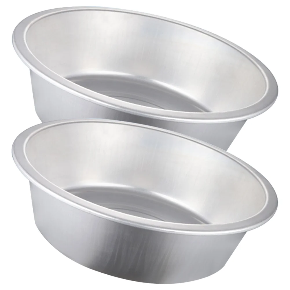 

2 Pcs Vintage Thickened Aluminum Kitchen Wash Basin Compact Storage Vegetable Fruit Laundry Container Multi Use