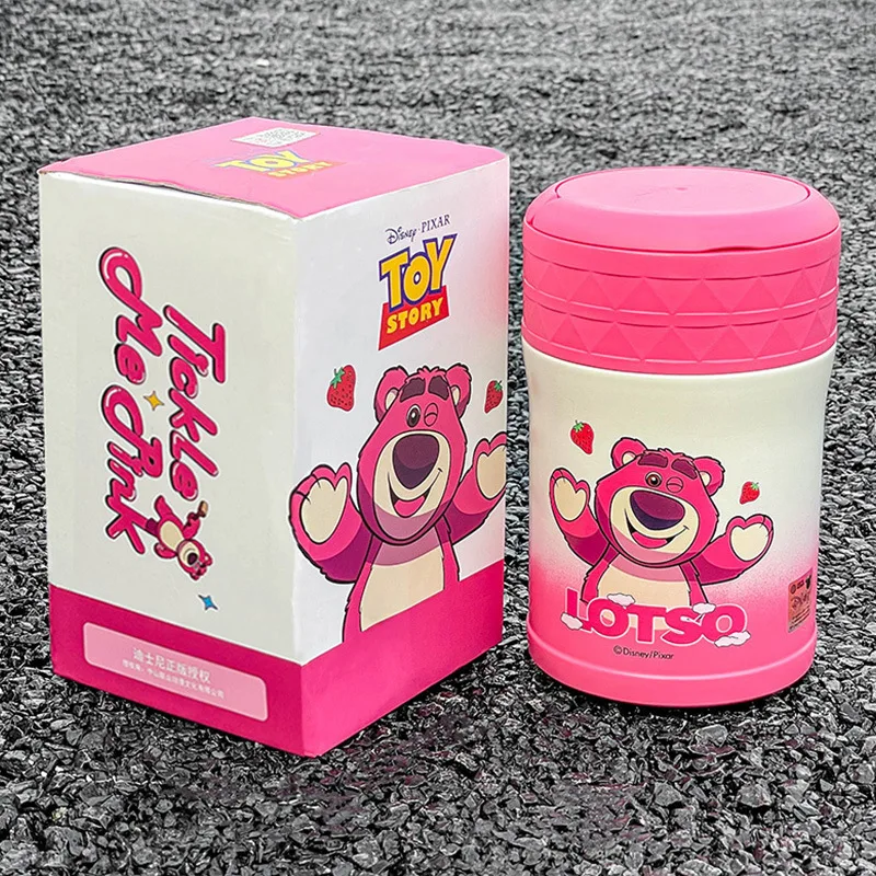 Disney 520ml Mickey Mouse Water Bottle Thermal Stainless Steel Thicken Cartoon Lotso Cute Hand Holding Cup Kawaii Gifts