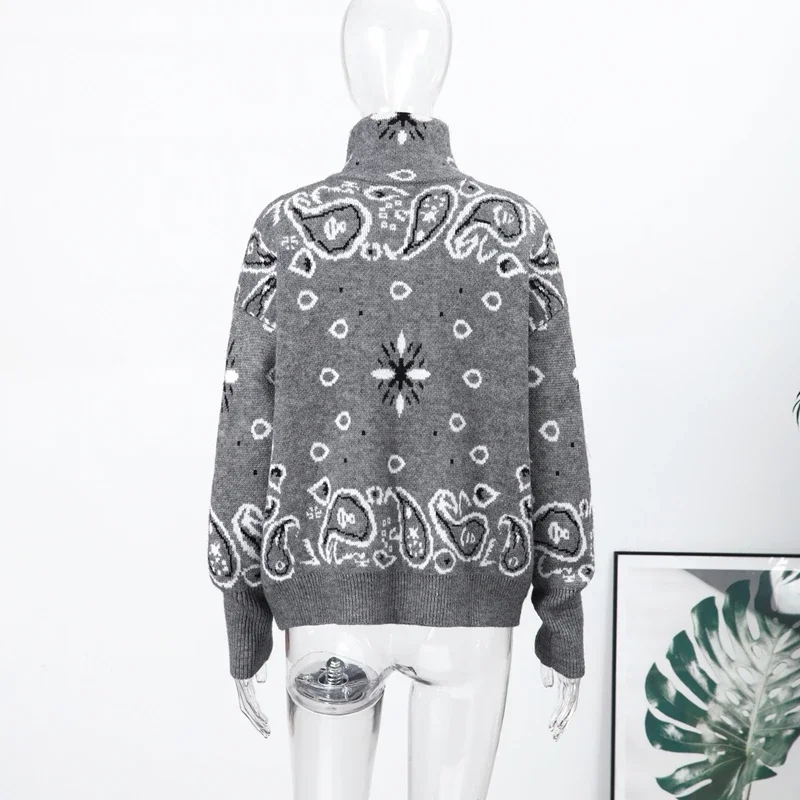 Casual Jacquard Cardigan for Women Loose Stand Collar Zipper Pockets All-match Female Sweater 2026 Spring Thick Warm Knitwear 8 S6d2da1c2d7c14416a00430b8e06bdeb1p