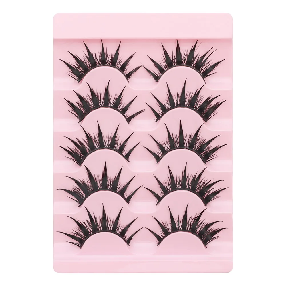 Wispy Fluffy False Eyelashes Soft Band Handmade Craft Thai Wet Eyelashes Reusable Thick Long 3D Faux Mink Eyelashes