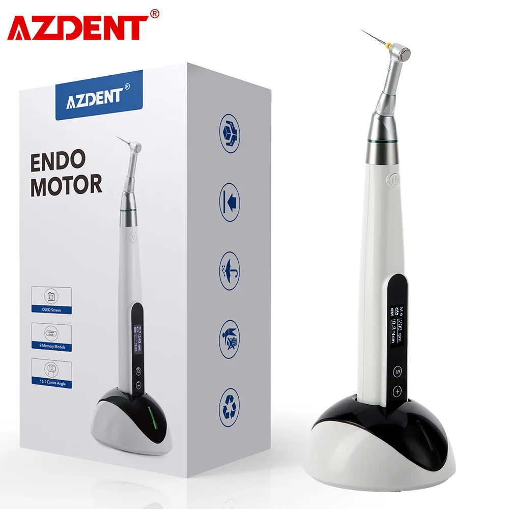 AZDENT 16:1 Wireless Dental Root Canal Therapy Instrument 9 Programs Dental Endo Motor can Smart Auto-reverse Dental Equipment